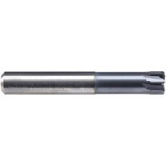 Emuge - 12mm Diam, 7mm LOC, 8 Flute Solid Carbide Roughing & Finishing End Mill - TiAlN Finish, 35mm OAL, 12mm Shank Diam, Cylindrical Shank, 0° Helix, Stub Length - Eagle Tool & Supply