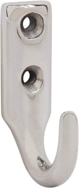 Sugatsune - 15/32" Wide x 1-9/16" High x 5/32" Thick, Wall Hook - 1-1/32" Projection, Polished - Eagle Tool & Supply