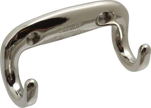 Sugatsune - 3-1/2" Wide x 1-3/8" High x 13/64" Thick, Dbl. Wall Hook - 1" Projection, Polished - Eagle Tool & Supply