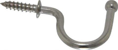 Sugatsune - 1-3/8" High x 11/64" Thick, Coat & Hat Hooks - 1-17/32" Projection, Polished - Eagle Tool & Supply