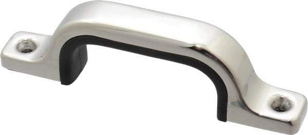 Sugatsune - 7/16" Handle Diam, Polished Stainless Steel, Rubber Drawer Pull - 1-1/4" Projection, 4-1/64" Center to Center - Eagle Tool & Supply