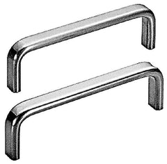 Sugatsune - 9/16" Handle Diam, Polished Stainless Steel Drawer Pull - 1-9/16" Projection, 5-1/4" Center to Center, 5-1/4" Long - Eagle Tool & Supply