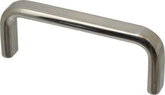 Sugatsune - 9/16" Handle Diam, Polished Stainless Steel Drawer Pull - 1-9/16" Projection, 4-1/4" Center to Center, 4-1/4" Long - Eagle Tool & Supply