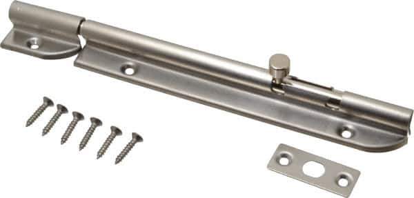Sugatsune - 7-3/8" Long, 1-1/16" Wide Stainless Steel Barrel Bolts - Nickel Plated - Eagle Tool & Supply