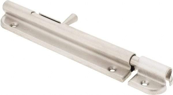 Sugatsune - 6-1/16" Long, 1" Wide Stainless Steel Barrel Bolts - Nickel Plated - Eagle Tool & Supply