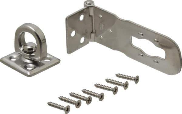 Sugatsune - 3-15/16" Long x 1-3/8" Wide, Durable Hasp - Stainless Steel - Eagle Tool & Supply