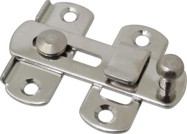 Sugatsune - 2-3/4" Long x 2" Wide, Slide Bar Latch - Stainless Steel, with Polished Finish - Eagle Tool & Supply