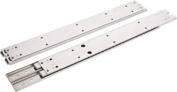 Sugatsune - 20" Slide Length, 14.22" Travel Length, Stainless Steel Ball Bearing Slide SSR-5 - 1/2" Wide, 2-3/4" High, 218 Lb Capacity at Full Extension, Satin Finish - Eagle Tool & Supply