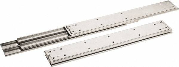 Sugatsune - 18" Slide Length, 18.56" Travel Length, Stainless Steel Ball Bearing Slide SSR-10 - 7/8" Wide, 2-3/4" High, 551 Lb Capacity at Full Extension, Satin Finish - Eagle Tool & Supply