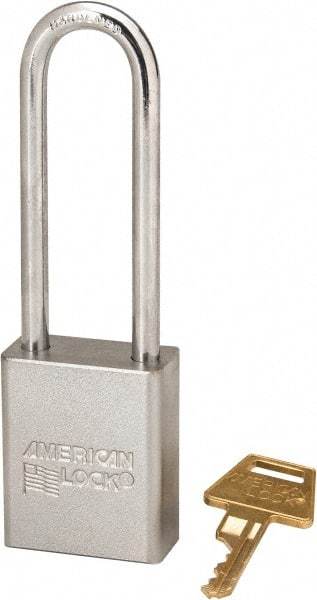 American Lock - 3" Shackle Clearance, Keyed Different A5102 Padlock - 1/4" Shackle Diam, Steel - Eagle Tool & Supply