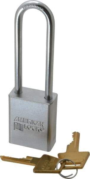 American Lock - 3" Shackle Clearance, Keyed Alike A5102 Padlock - 1/4" Shackle Diam, Steel - Eagle Tool & Supply