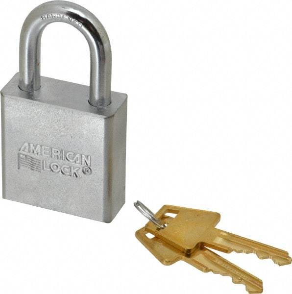 American Lock - 1-1/8" Shackle Clearance, Keyed Alike A5200 Padlock - 5/16" Shackle Diam, Steel - Eagle Tool & Supply