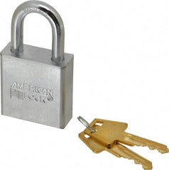 American Lock - 1-1/8" Shackle Clearance, Keyed Alike A5200 Padlock - 5/16" Shackle Diam, Steel - Eagle Tool & Supply