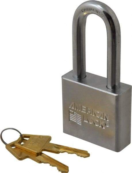 American Lock - 2" Shackle Clearance, Keyed Different A5261 Padlock - 3/8" Shackle Diam, Steel, with Solid Steel Finish - Eagle Tool & Supply