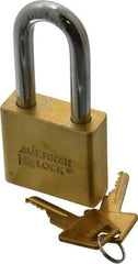 American Lock - 2" Shackle Clearance, Keyed Alike A5571 Padlock - 3/8" Shackle Diam, Steel & Brass, with Solid Extruded Brass Finish - Eagle Tool & Supply