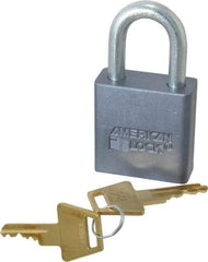 American Lock - 1-1/16" Shackle Clearance, Keyed Alike A10 Padlock - 5/16" Shackle Diam, Aluminum, with Solid Aluminum Finish - Eagle Tool & Supply