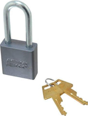 American Lock - 2" Shackle Clearance, Keyed Different A11 Padlock - 5/16" Shackle Diam, Aluminum, with Solid Aluminum Finish - Eagle Tool & Supply