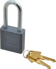 American Lock - 2" Shackle Clearance, Keyed Alike A11 Padlock - 5/16" Shackle Diam, Aluminum, with Solid Aluminum Finish - Eagle Tool & Supply