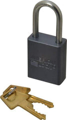 American Lock - 1-1/2" Shackle Clearance, Keyed Different A31 Padlock - 1/4" Shackle Diam, Aluminum, with Solid Aluminum Finish - Eagle Tool & Supply