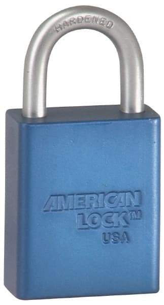 American Lock - Keyed Alike Conductive Lockout Padlock - 3" Shackle Clearance, 1/4" Shackle Diam, 1.8" Body Height x 1-1/2" Body Width, Green, 5 Pins - Eagle Tool & Supply