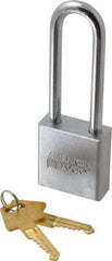 American Lock - 3" Shackle Clearance, Keyed Alike A6202 Padlock - 5/16" Shackle Diam, Steel, with Solid Steel Finish - Eagle Tool & Supply