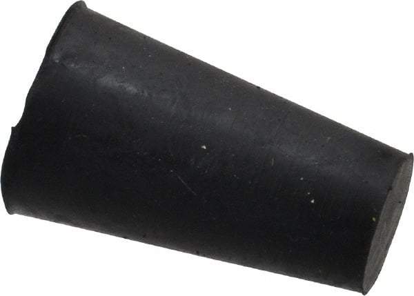 Made in USA - 25/64" Small End, 19/32" Large End Diam, Size 00, Tapered Rubber Stopper - 38 to 48 Shore A Durometer Hardness - Eagle Tool & Supply
