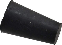 Made in USA - 25/64" Small End, 19/32" Large End Diam, Size 00, Tapered Rubber Stopper - 38 to 48 Shore A Durometer Hardness - Eagle Tool & Supply