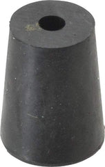 Made in USA - #2, 5/8 Small to 25/32 Large End Diam, Tapered Rubber Stopper with Hole - 38 to 48 Shore A Durometer, 13/64" Hole Diam - Eagle Tool & Supply