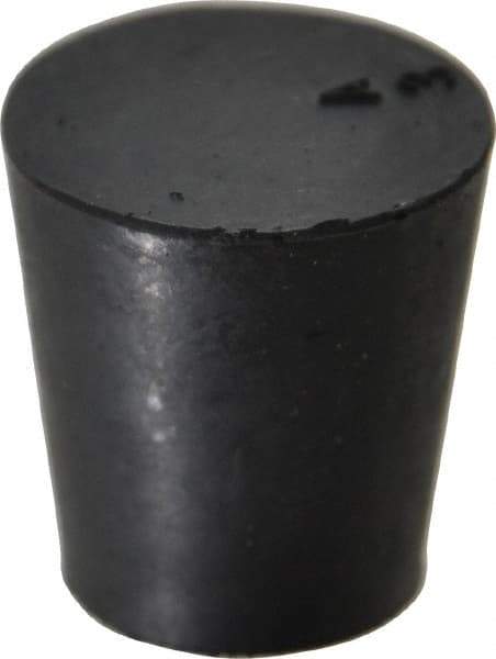 Made in USA - 45/64" Small End, 15/16" Large End Diam, Size 3, Tapered Rubber Stopper - 38 to 48 Shore A Durometer Hardness - Eagle Tool & Supply