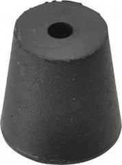 Made in USA - #3, 45/64 Small to 15/16 Large End Diam, Tapered Rubber Stopper with Hole - 38 to 48 Shore A Durometer, 13/64" Hole Diam - Eagle Tool & Supply