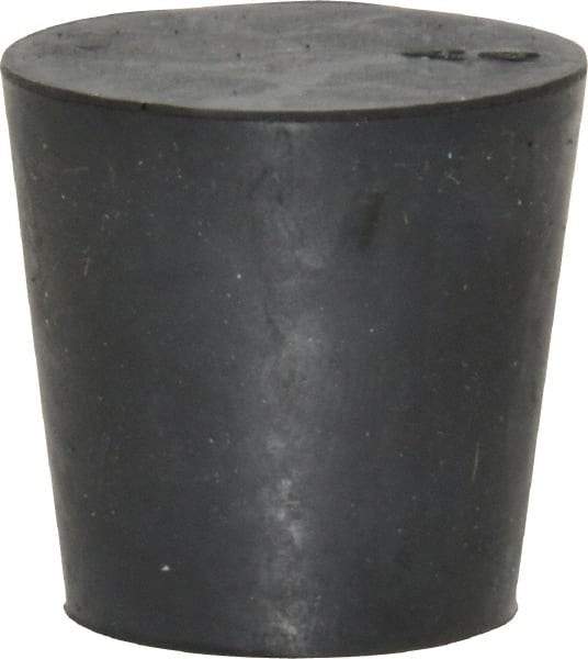 Made in USA - 25/32" Small End, 1-1/64" Large End Diam, Size 4, Tapered Rubber Stopper - 38 to 48 Shore A Durometer Hardness - Eagle Tool & Supply