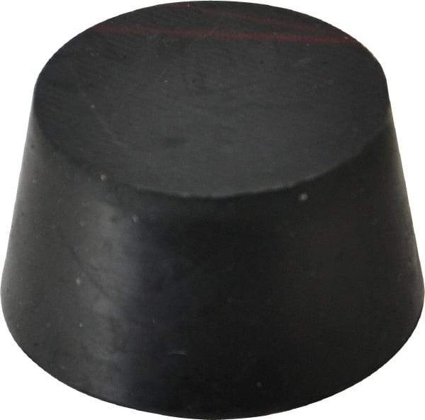 Made in USA - 1-29/64" Small End, 1-25/32" Large End Diam, Size 9, Tapered Rubber Stopper - 38 to 48 Shore A Durometer Hardness - Eagle Tool & Supply