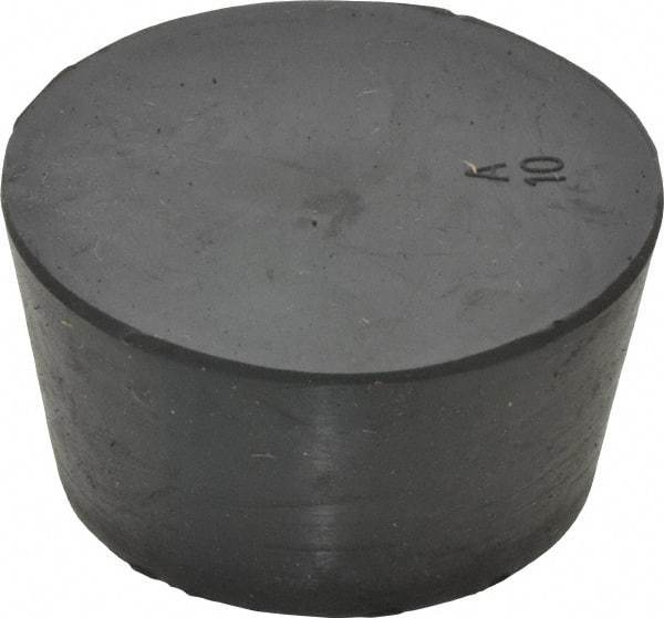 Made in USA - 1-21/32" Small End, 1-31/32" Large End Diam, Size 10, Tapered Rubber Stopper - 38 to 48 Shore A Durometer Hardness - Eagle Tool & Supply