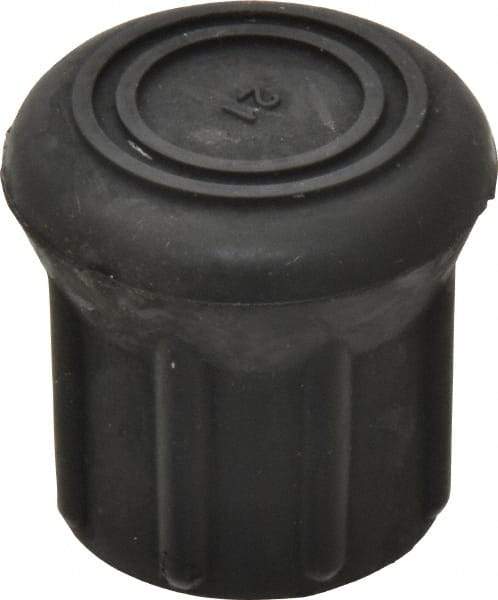 Made in USA - 1-1/8" ID, Rubber Crutch Tip - 1-23/32" Overall Height - Eagle Tool & Supply
