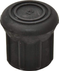 Made in USA - 1-1/8" ID, Rubber Crutch Tip - 1-23/32" Overall Height - Eagle Tool & Supply