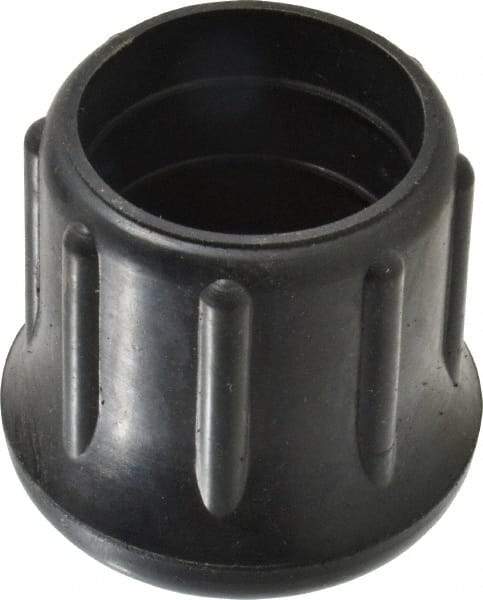 Made in USA - 1-1/4" ID, Rubber Crutch Tip - 1-3/4" Overall Height - Eagle Tool & Supply