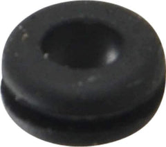 Made in USA - 1/4" OD, 1/8" Thick Flexible Grommet - Rubber, 3/16" Slot Diam x 1/32" Slot Width - Eagle Tool & Supply