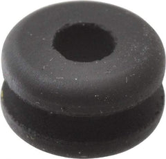Made in USA - 11/32" OD, 3/16" Thick Flexible Grommet - Rubber, 3/16" Slot Diam x 1/16" Slot Width - Eagle Tool & Supply