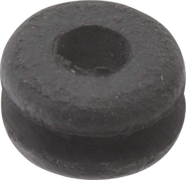 Made in USA - 5/16" OD, 3/16" Thick Flexible Grommet - Rubber, 3/16" Slot Diam x 1/16" Slot Width - Eagle Tool & Supply
