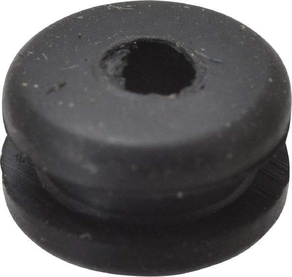 Made in USA - 11/32" OD, 3/16" Thick Flexible Grommet - Rubber, 1/4" Slot Diam x 1/16" Slot Width - Eagle Tool & Supply