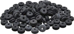 Made in USA - 7/16" OD, 7/32" Thick Flexible Grommet - Rubber, 5/16" Slot Diam x 1/16" Slot Width - Eagle Tool & Supply
