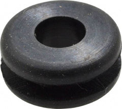Made in USA - 3/8" OD, 3/16" Thick Flexible Grommet - Rubber, 1/4" Slot Diam x 1/16" Slot Width - Eagle Tool & Supply