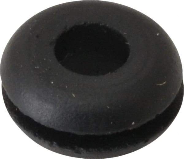 Made in USA - 7/16" OD, 7/32" Thick Flexible Grommet - Rubber, 9/32" Slot Diam x 1/16" Slot Width - Eagle Tool & Supply
