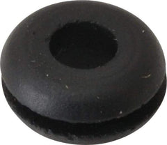 Made in USA - 7/16" OD, 7/32" Thick Flexible Grommet - Rubber, 9/32" Slot Diam x 1/16" Slot Width - Eagle Tool & Supply