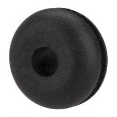 Made in USA - 5/8" OD, 11/32" Thick Flexible Grommet - Rubber, 3/8" Slot Diam x 1/16" Slot Width - Eagle Tool & Supply