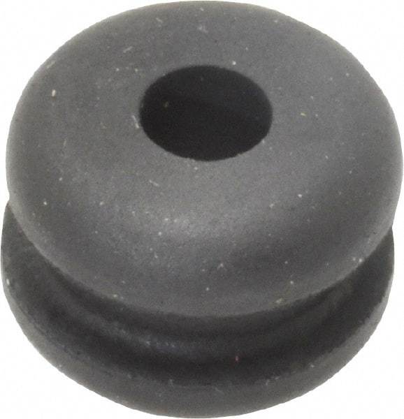 Made in USA - 9/16" OD, 3/8" Thick Flexible Grommet - Rubber, 7/16" Slot Diam x 1/8" Slot Width - Eagle Tool & Supply