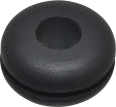 Made in USA - 5/8" OD, 11/32" Thick Flexible Grommet - Rubber, 3/8" Slot Diam x 1/16" Slot Width - Eagle Tool & Supply