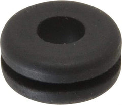 Made in USA - 5/8" OD, 9/32" Thick Flexible Grommet - Rubber, 3/8" Slot Diam x 1/16" Slot Width - Eagle Tool & Supply