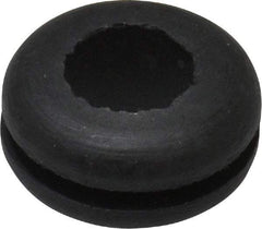 Made in USA - 9/16" OD, 1/4" Thick Flexible Grommet - Rubber, 3/8" Slot Diam x 1/16" Slot Width - Eagle Tool & Supply