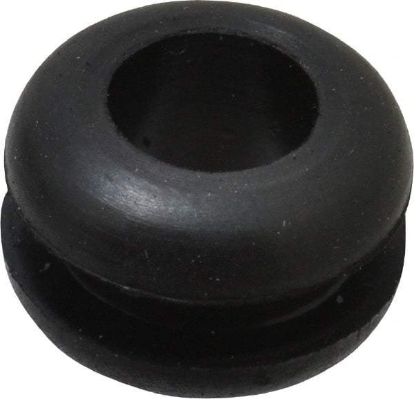 Made in USA - 19/32" OD, 3/8" Thick Flexible Grommet - Rubber, 7/16" Slot Diam x 1/8" Slot Width - Eagle Tool & Supply
